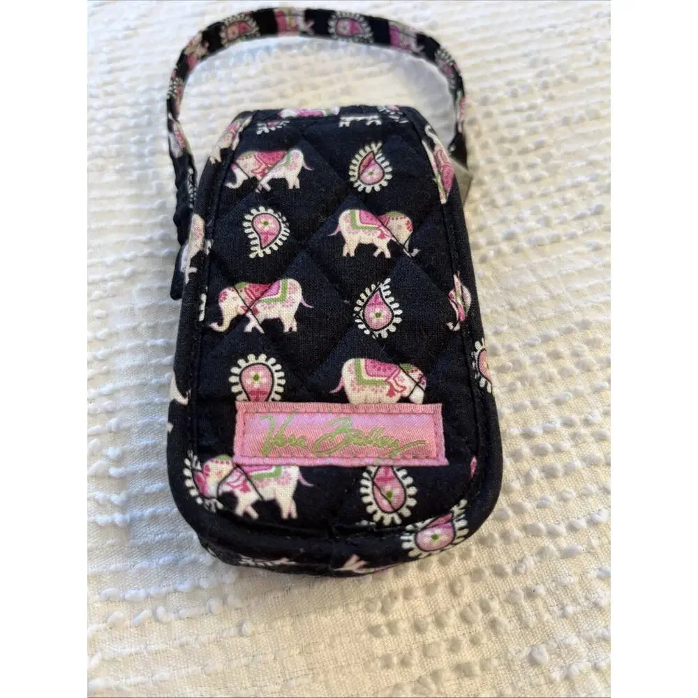 Vtg VERA BRADLEY Phone Cover Spray Hand Sanitizer Accessory Case Elephant Clip